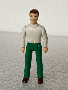 Fisher Price Sweet Streets Dollhouse Dad Man Father In Green Pants Brown Hair